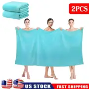 2 Pack Oversized Bath Sheet 40x80 35x70 Soft Absorbent Extra Large Towels Beach