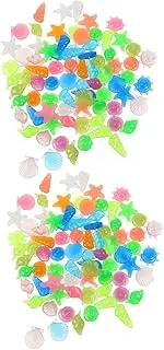 Parliky 2 Pack Luminous Aquarium Substrate 160pcs Glowing Pebbles for Fish Tank Decor Betta Fish Tank Accessories Water Garden Stones
