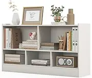 Giantex Kids Bookcase Toy Storage Shelf, 5 Cube Storage Cabinet for Books Toys, Wooden Display Storage Shelf w/ 5 Compartments for Playroom, Kids Room, Study Room, Classroom, Kindergarten (White)