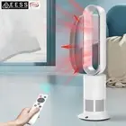 ANGELO Bladeless Oscillation Fan Cool Hot Timer Remote Control White&Silver