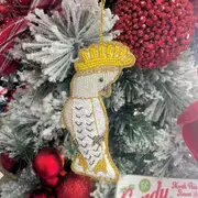 Yellow Crested Cockatoo Sequin Hanging Tree Decoration 14cm