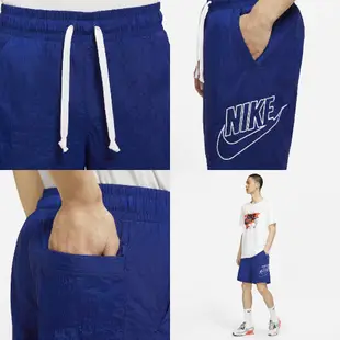 Nike 短褲 NSW Alumni Woven Shorts 大勾勾 抽繩鬆緊 男款 運動褲 黑 藍 任選【ACS】