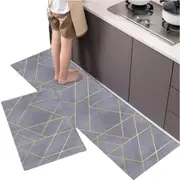 2Pcs Set Kitchen Floor Mats Home Door Mats Easy Clean-Style 1