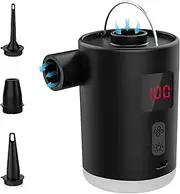 Inflator Pump for Mattresses, Inflator for Pool Floats and Inflatable Goods – Rechargeable Compressor with LED Light for Camping Travel Sleepover Children's Inflation and Deflation