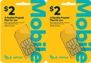 Qty 2 x Optus Prepaid Mobile 4G 5G Nano Micro SIM Card Australian $2 Starter Kit