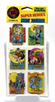 Vintage Batman Puffy Stickers Super Heroes Superman Robin Riddler DC Gordy