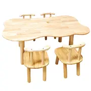 Hardwood Cloud Table And 4 Chairs Set