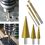 6X HSS Spiral Step Cone Drill Bit Metal Hole Cutter Titanium Nitride Coat Tool