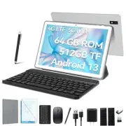 Newest 2025 Android 13 Tablet 10.1 Inch Dual 4G Cellular Tablets with Silver