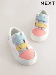 Multi Colourblock Wide Fit (G) Touch Fastening Trainers (E91377) | $39 - $44