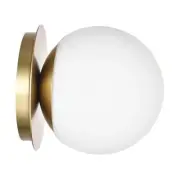 Wall Sconces, 1 Light Modern Globe Sconce in Aged Brass, Wall Light for