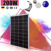12V 200W Solar Panel Mono 200 Watt Fixed Caravan Camping Power Battery Charging