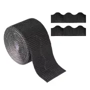 3.9inch x 49.2ft Bulletin Board Border Scalloped Trim for Classroom Decor Black