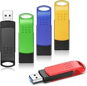 KOOTION USB Flash Drive 64GB 5 Pack Multicolor Memory Stick Portable Colorful 5 Pack