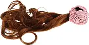 BATHVEVE Elegant Women's Wig Clip Fake Flower Dark Brown Curly Ponytail Daily Use Special Occasions