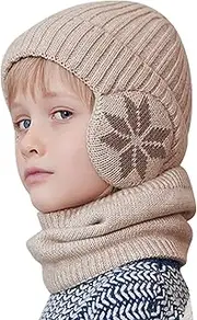 [Generic] Winter Scarf For Kids, Knitted Scarf And Outdoor Sports Hat, Elastic Thickening Outdoor Sports Hat for Travel, Hiking, Walking The Dog, Running