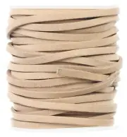 1/8" Leather Flat Cord - Natural Color - 3.5mm Genuine Cowhide Leather Strap