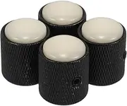 CIMAXIC 4pcs Volume Control Knob Guitar Parts Speed Control Knob Bass Tone Knobs Tone Volume Knobs Electric Guitar Knobs Bass Volume Knobs Dome Control Knobs Bass Speed Control Metal Black