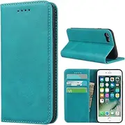 Cavor for iPhone SE 2020/ SE 2022 Case, iPhone 7 Case, iPhone 8 Case Cowhide Pattern PU Leather Book Wallet Magnetic Kickstand Flip Cover Phone Cases with Card Slots(4.7") -Sky Blue