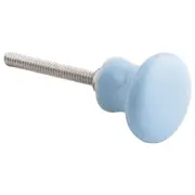 Minimalist Round Ceramic Cabinet Knob, Baby Blue