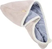 DRESSOOS Hair Drying Wrap Towel Button Design Microfiber Head Wrap Hat for Home Travel Bathing and Make Up Soft Fleece Material for Quick Drying and Comfort