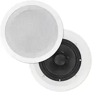 Pair of in-Ceiling Speakers 6.5-Inch 100W Carbon Cones White