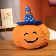 50cm Halloween Pumpkin Plush Doll Wizard Hat Pumpkin Pillow Blue Smile Star