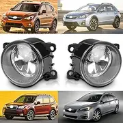 Prefer Warehouse Pair of Front Fog Lights RH LH Compatible With Subaru Impreza 2012-2019 & XV Crosstrek 2013-2019 & Forester 2014-2018 Replaces 4F9Z15200AA 26150VD30A CV6Z15200AA CV6Z15200B, black