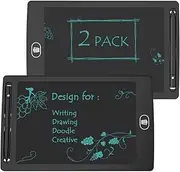 [2 Pack] 8.5 Inches LCD Writing Tablet with 2 Magnets,TIQUS Magnetic Electronic Ewriter Kitchen Memo Notice Fridge Board Magnetic Daily Planner Checklist (Single Color Black)