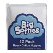 Big Softies 12 Pack Flannelette Nappies
