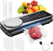 Vacuum Sealer Machine with Food Scale：10-In-1 Functions, Dry & Moist Modes, Pres