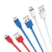 LASER Multicolor Micro USB Cable 3-Pack 2M - Red, Blue, White, Fast Charging