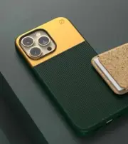Atom Studios Split Wood Fiber iPhone Case for Apple iPhone 14 Plus Pro Max