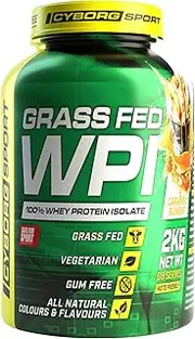 CYBORG SPORT - GRASS FED WPI Caramel Sundae 2kg: 100% Whey Protein Isolate - Vegetarian - Gum Free - All Natural Colours & Flavours - King of Proteins - Essential Amino Acids - Keto Friendly