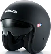 Blauer Pilot 1.1 Monochrome Black Matte Jet Helmet, Size S for Men