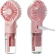 Misting Portable Fan - Travel Mini Portable Rechargeable Fan, 4 Speed Adjustable Water Tank Design, Long Battery Life, Mist Spray for Travel, Indoor, Outdoor