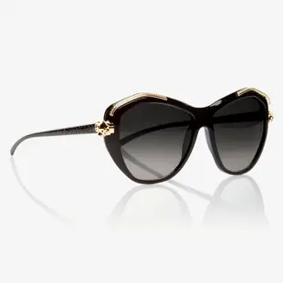 Cartier T8201074 卡地亞品牌太陽眼鏡｜復古經典美洲豹黑色貓眼大臉墨鏡 女生品牌眼鏡框【幸子眼鏡】