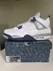 [SIZE 13] nike air jordan 4 retro white cement grey smoke midnight navy 4s 2022