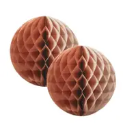 Metallic Rose Gold Paper Honeycomb Balls 2pk- 15cm