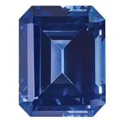 Gemstone Created Blue Sapphire 10X8mm Emerald Cut