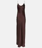 [Nili Lotan] Nili Lotan Cami silk slip dress AU 14 brown