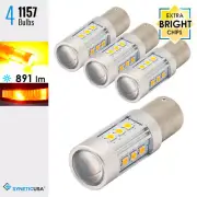 Syneticusa 4x 1157 2835 Chip Amber Yellow Projector Turn Signal LED Light Bulbs (for: Mitsubishi)