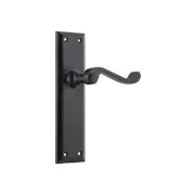 Tradco Milton Lever Door Handle on Long Backplate Matt Black