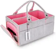 Baby Diaper Caddy Organizer, Large Nursery Storage Bin Basket, Portable Tote Bag