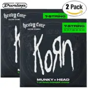 2-PACK Dunlop KRHCN1065-7 Heavy Core Korn 7-String Electric Guitar Strings 10-65