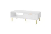 Levede Coffee Table with Textured Drawer White