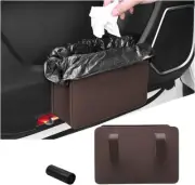 Car Trash Can, Leather Auto Garbage Bin, Magnetic Litter Storage Container, Mini