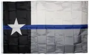 Texas Thin Blue Line Police Flag 3x5 ft Black Gray Policemen Memorial Support TX