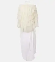 [Blumarine] Blumarine Ruffled silk minidress AU 6 white