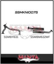 MANTA 3" MID SECTION MUFFLER FITS NISSAN PATROL Y62 5.6L V8 2012-ON (SSMKNI0075)